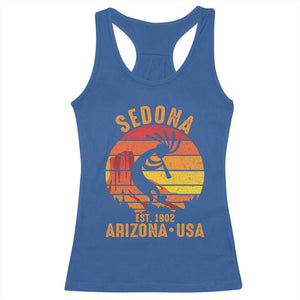 Retro Sedona Arizona Dancing Kokopelli Racerback Tank Top Southwest Native Symbol Desert Heritage Established 1902