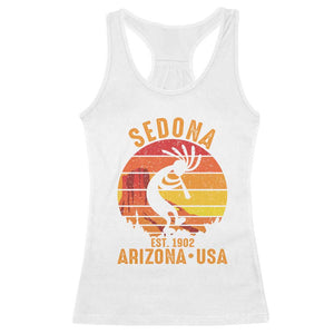 Retro Sedona Arizona Dancing Kokopelli Racerback Tank Top Southwest Native Symbol Desert Heritage Established 1902