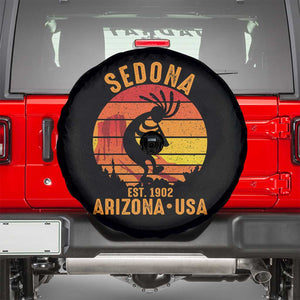 Retro Sedona Arizona Dancing Kokopelli Spare Tire Cover Southwest Native Symbol Desert Heritage Established 1902 TS14 Black Print Your Wear