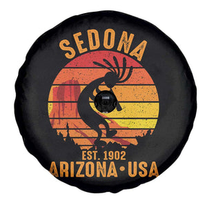 Retro Sedona Arizona Dancing Kokopelli Spare Tire Cover Southwest Native Symbol Desert Heritage Established 1902 TS14 Print Your Wear