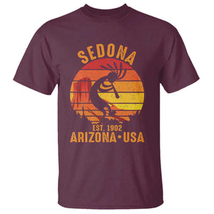 Retro Sedona Arizona Dancing Kokopelli T Shirt Southwest Native Symbol Desert Heritage Established 1902