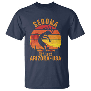 Retro Sedona Arizona Dancing Kokopelli T Shirt Southwest Native Symbol Desert Heritage Established 1902