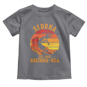 Retro Sedona Arizona Dancing Kokopelli Toddler T Shirt Southwest Native Symbol Desert Heritage Established 1902
