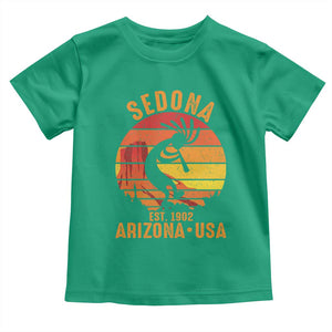 Retro Sedona Arizona Dancing Kokopelli Toddler T Shirt Southwest Native Symbol Desert Heritage Established 1902