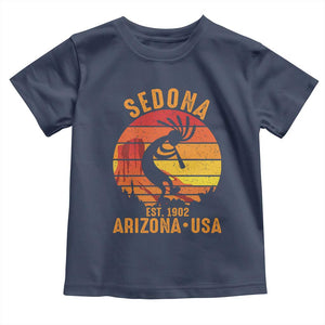 Retro Sedona Arizona Dancing Kokopelli Toddler T Shirt Southwest Native Symbol Desert Heritage Established 1902