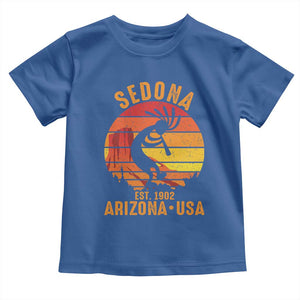 Retro Sedona Arizona Dancing Kokopelli Toddler T Shirt Southwest Native Symbol Desert Heritage Established 1902