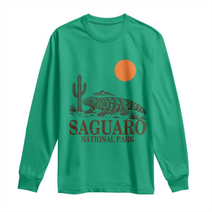 Saguaro National Park Gila Monster Hiking Arizona Long Sleeve Shirt Desert Cactus Sunset Southwest Nature Tucson Souvenir Gift