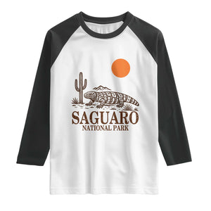 Saguaro National Park Gila Monster Hiking Arizona Raglan Shirt Desert Cactus Sunset Southwest Nature Tucson Souvenir Gift