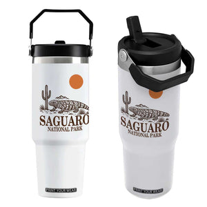 Saguaro National Park Gila Monster Hiking Arizona Flip Straw Tumbler Desert Cactus Sunset Southwest Nature Tucson Souvenir Gift