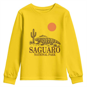 Saguaro National Park Gila Monster Hiking Arizona Youth Sweatshirt Desert Cactus Sunset Southwest Nature Tucson Souvenir Gift