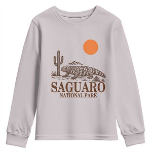 Saguaro National Park Gila Monster Hiking Arizona Youth Sweatshirt Desert Cactus Sunset Southwest Nature Tucson Souvenir Gift