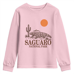 Saguaro National Park Gila Monster Hiking Arizona Youth Sweatshirt Desert Cactus Sunset Southwest Nature Tucson Souvenir Gift