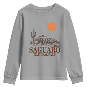 Saguaro National Park Gila Monster Hiking Arizona Youth Sweatshirt Desert Cactus Sunset Southwest Nature Tucson Souvenir Gift