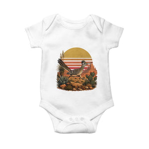 Retro Arizona Roadrunner Desert Sunset Baby Onesie Southwest Bird Wildlife Nature Lover