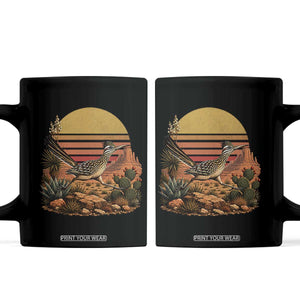 Retro Arizona Roadrunner Desert Sunset Coffee Mug Southwest Bird Wildlife Nature Lover