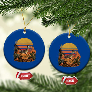 Retro Arizona Roadrunner Desert Sunset Ceramic Ornament Southwest Bird Wildlife Nature Lover
