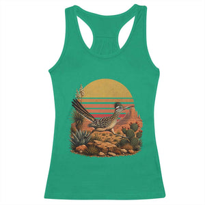 Retro Arizona Roadrunner Desert Sunset Racerback Tank Top Southwest Bird Wildlife Nature Lover