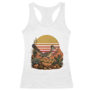 Retro Arizona Roadrunner Desert Sunset Racerback Tank Top Southwest Bird Wildlife Nature Lover