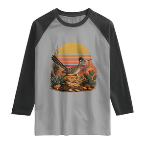 Retro Arizona Roadrunner Desert Sunset Raglan Shirt Southwest Bird Wildlife Nature Lover