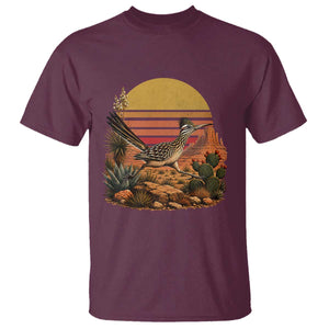 Retro Arizona Roadrunner Desert Sunset T Shirt Southwest Bird Wildlife Nature Lover