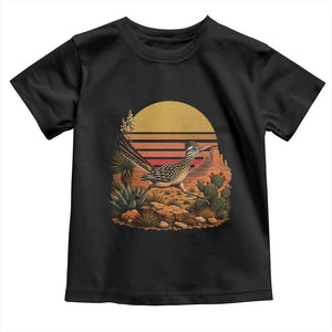 Retro Arizona Roadrunner Desert Sunset Toddler T Shirt Southwest Bird Wildlife Nature Lover