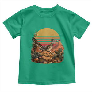 Retro Arizona Roadrunner Desert Sunset Toddler T Shirt Southwest Bird Wildlife Nature Lover