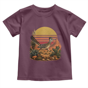 Retro Arizona Roadrunner Desert Sunset Toddler T Shirt Southwest Bird Wildlife Nature Lover