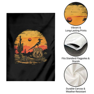 Route Highway 66 Roadrunner Desert Sunset Arizona Garden Flag Cactus Landscape Texas Nevada Southwest Bird Lover