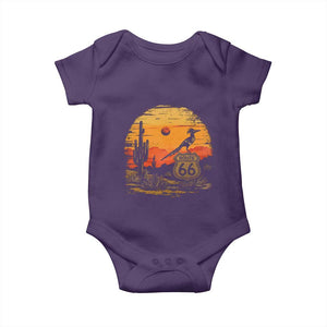 Route Highway 66 Roadrunner Desert Sunset Arizona Baby Onesie Cactus Landscape Texas Nevada Southwest Bird Lover