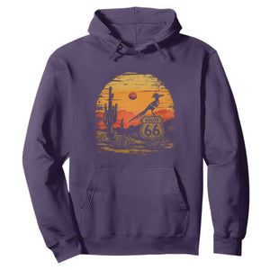 Route Highway 66 Roadrunner Desert Sunset Arizona Hoodie Cactus Landscape Texas Nevada Southwest Bird Lover