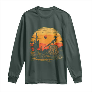 Route Highway 66 Roadrunner Desert Sunset Arizona Long Sleeve Shirt Cactus Landscape Texas Nevada Southwest Bird Lover
