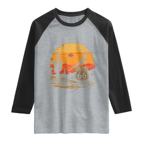 Route Highway 66 Roadrunner Desert Sunset Arizona Raglan Shirt Cactus Landscape Texas Nevada Southwest Bird Lover