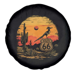 Route Highway 66 Roadrunner Desert Sunset Arizona Spare Tire Cover Cactus Landscape Texas Nevada Southwest Bird Lover TS14 Print Your Wear