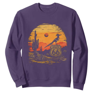 Route Highway 66 Roadrunner Desert Sunset Arizona Sweatshirt Cactus Landscape Texas Nevada Southwest Bird Lover