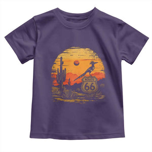Route Highway 66 Roadrunner Desert Sunset Arizona Toddler T Shirt Cactus Landscape Texas Nevada Southwest Bird Lover
