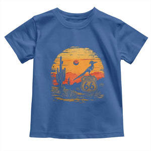 Route Highway 66 Roadrunner Desert Sunset Arizona Toddler T Shirt Cactus Landscape Texas Nevada Southwest Bird Lover