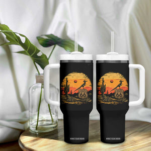 Route Highway 66 Roadrunner Desert Sunset Arizona Tumbler With Handle Cactus Landscape Texas Nevada Southwest Bird Lover