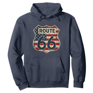 Route US 66 American Flag Americana Road Trip Hoodie