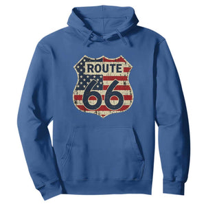 Route US 66 American Flag Americana Road Trip Hoodie