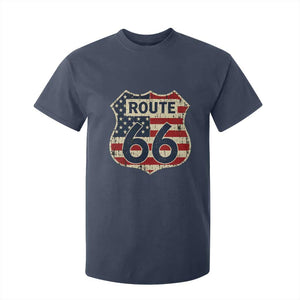 Route US 66 American Flag Americana Road Trip T Shirt For Kid