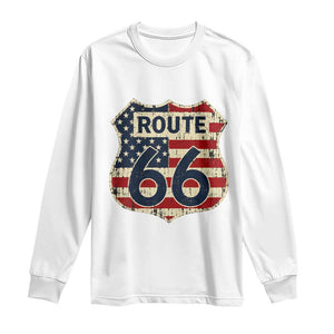 Route US 66 American Flag Americana Road Trip Long Sleeve Shirt