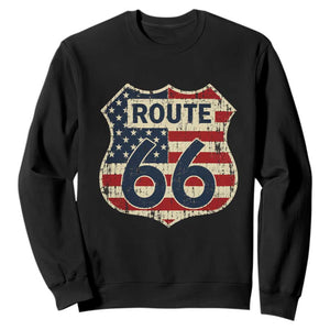 Route US 66 American Flag Americana Road Trip Sweatshirt