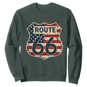 Route US 66 American Flag Americana Road Trip Sweatshirt