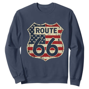 Route US 66 American Flag Americana Road Trip Sweatshirt
