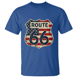 Route US 66 American Flag Americana Road Trip T Shirt