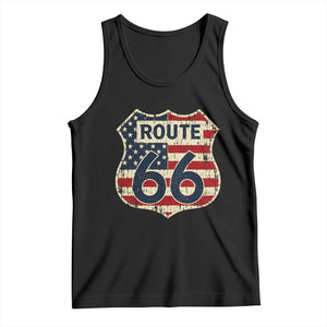 Route US 66 American Flag Americana Road Trip Tank Top