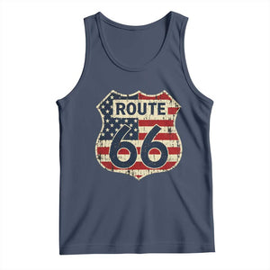 Route US 66 American Flag Americana Road Trip Tank Top