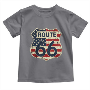 Route US 66 American Flag Americana Road Trip Toddler T Shirt