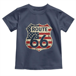 Route US 66 American Flag Americana Road Trip Toddler T Shirt