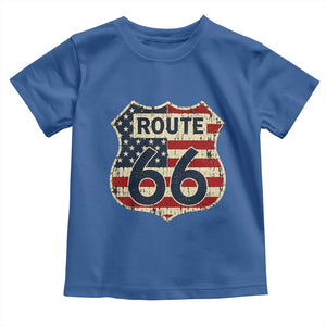 Route US 66 American Flag Americana Road Trip Toddler T Shirt